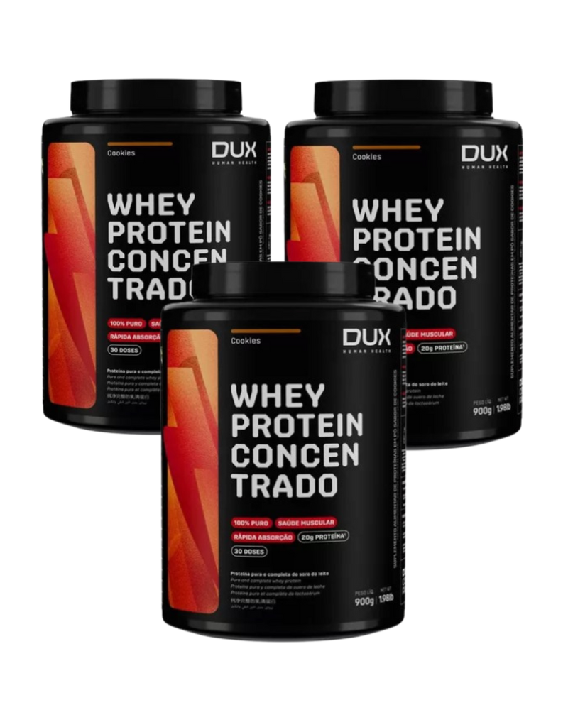 Kit 3 Whey Protein Concentrado 900g - Dux Nutrition