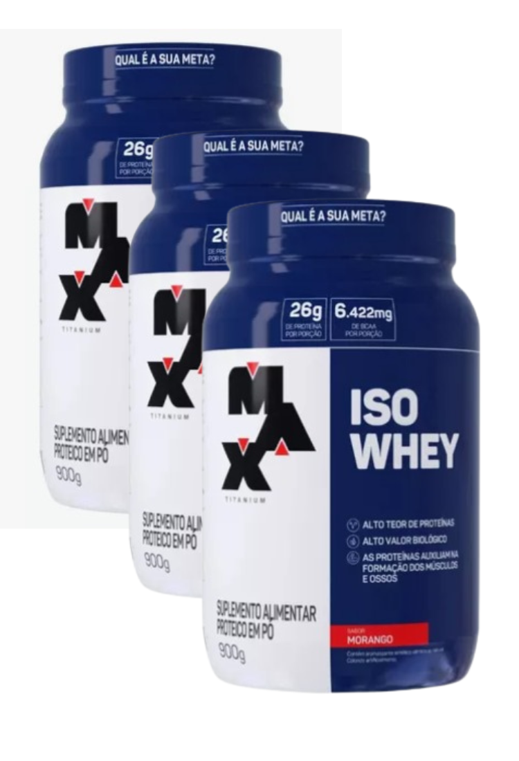 Kit 3 ISO WHEY (900g) Max Titanium