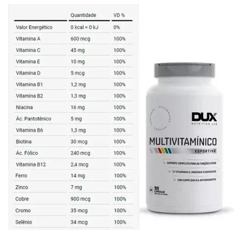 Multivitamínico - Pote 90 Cápsulas Dux Nutrition Sabor Sem sabor Tamanho Natural