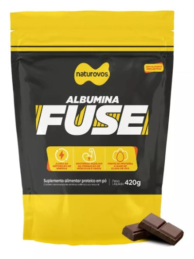 Suplemento Proteico Albumina Fuse Naturovos 420g Sabor Chocolate